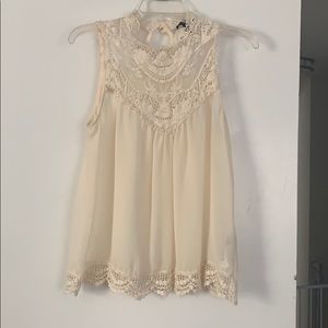 Lace and sheer fabric blouse